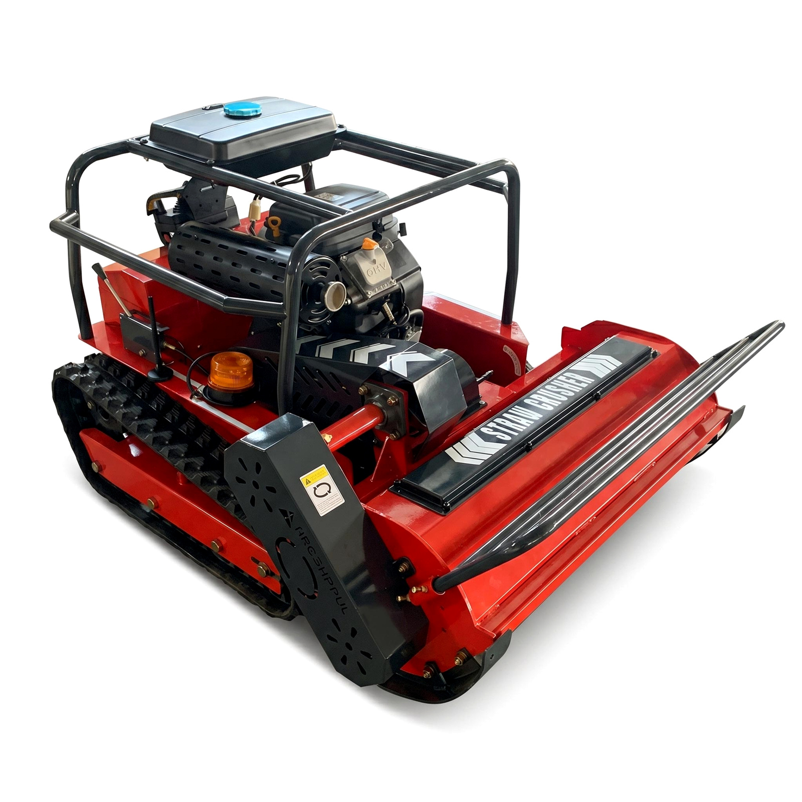 GS TAITAN-1000 flagship gasoline tracked flail mower on white background