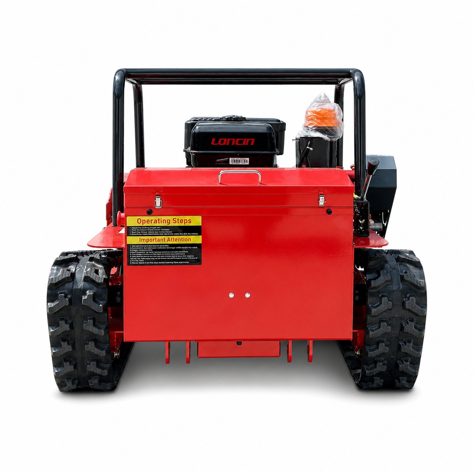 GST-1000 gasoline hybrid tracked flail mower rear view