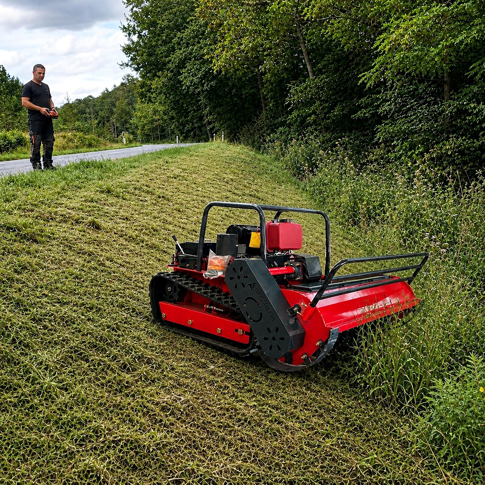 GST-1200 diesel roadside and embankment working scene