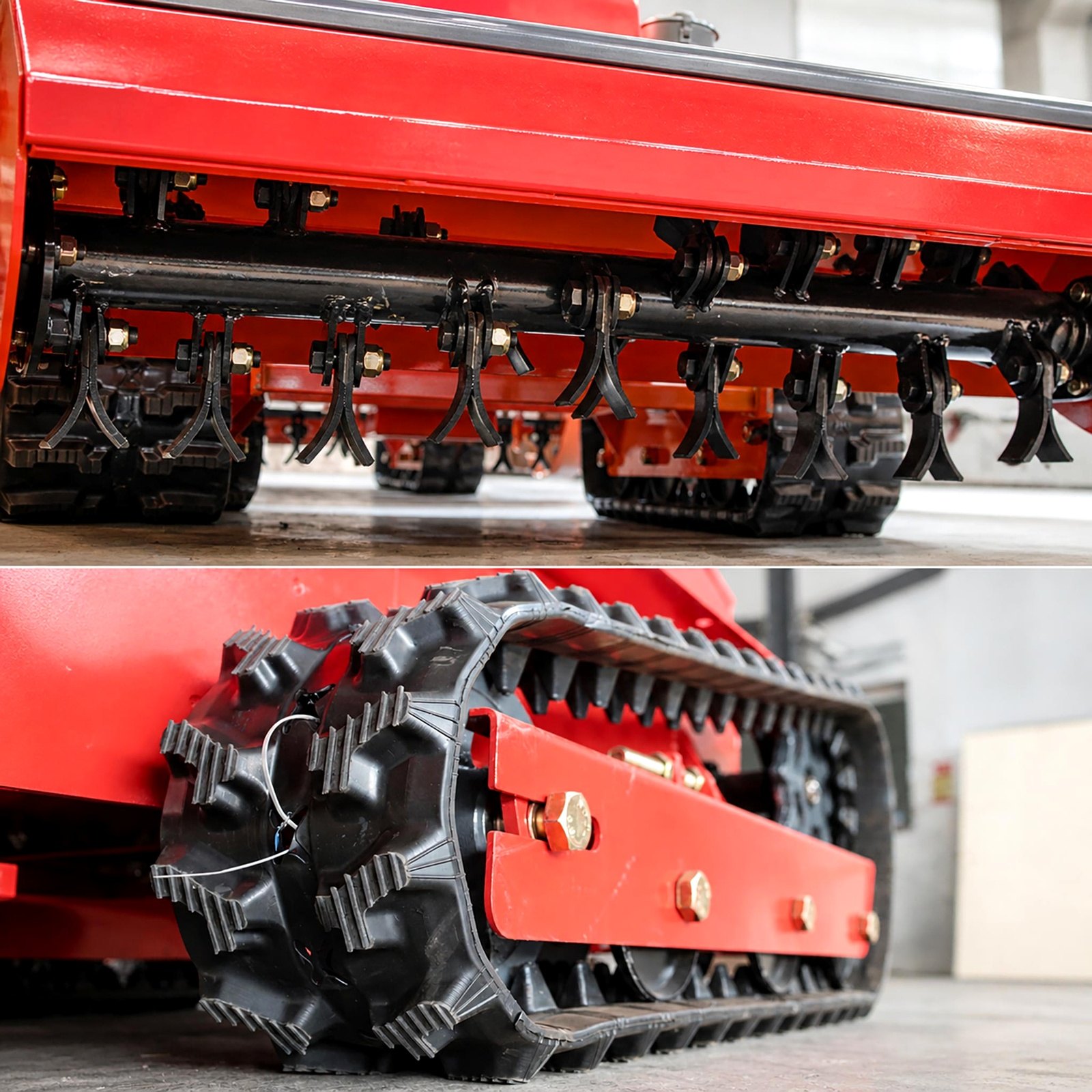 GST-1200 diesel flail deck and track detail