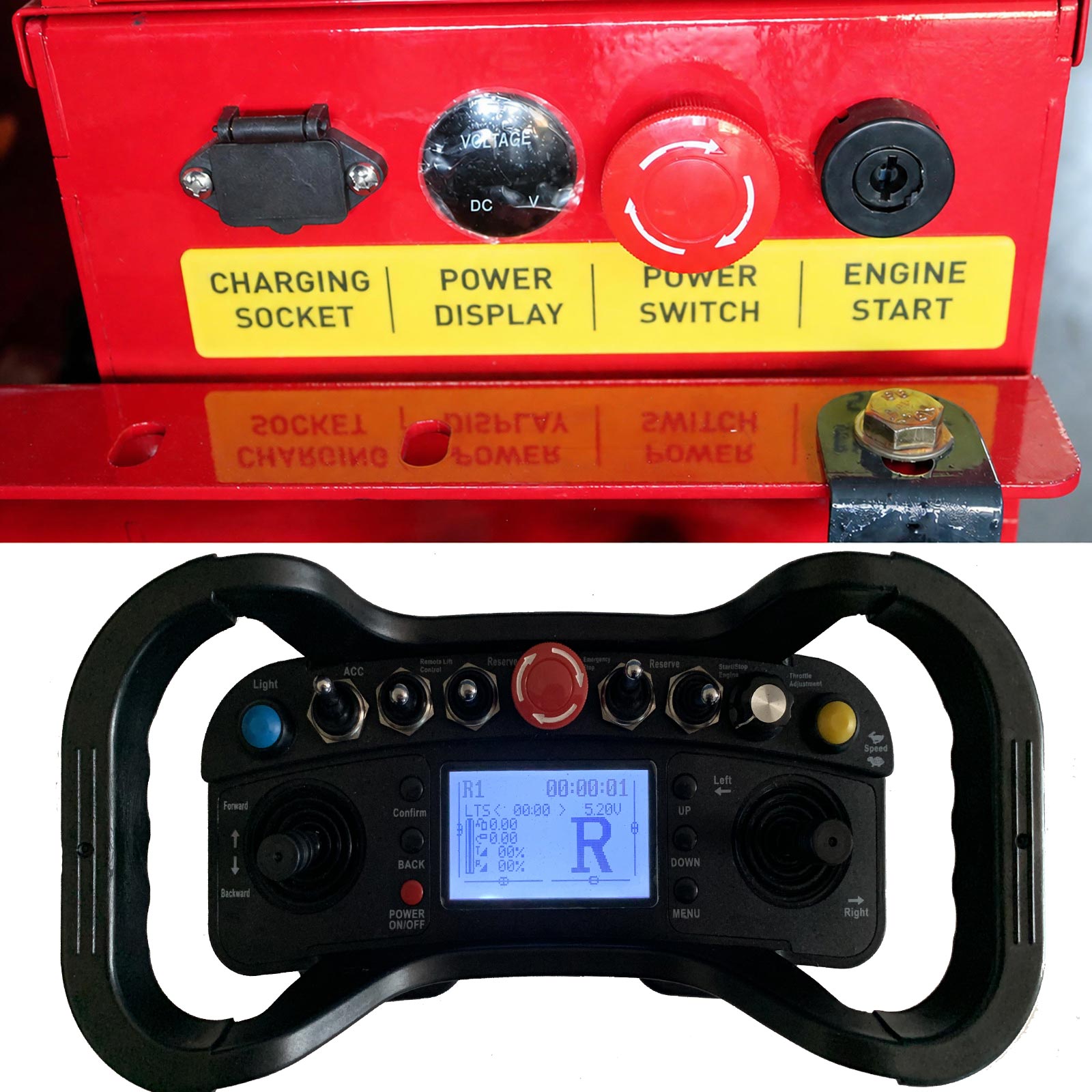 GST-1200 diesel hybrid tracked flail mower RI industrial multi-channel remote controller and control panel