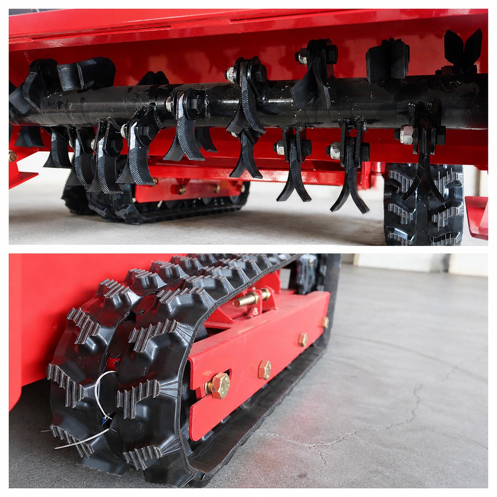 GST-800 diesel hybrid tracked flail mower flail deck and track detail