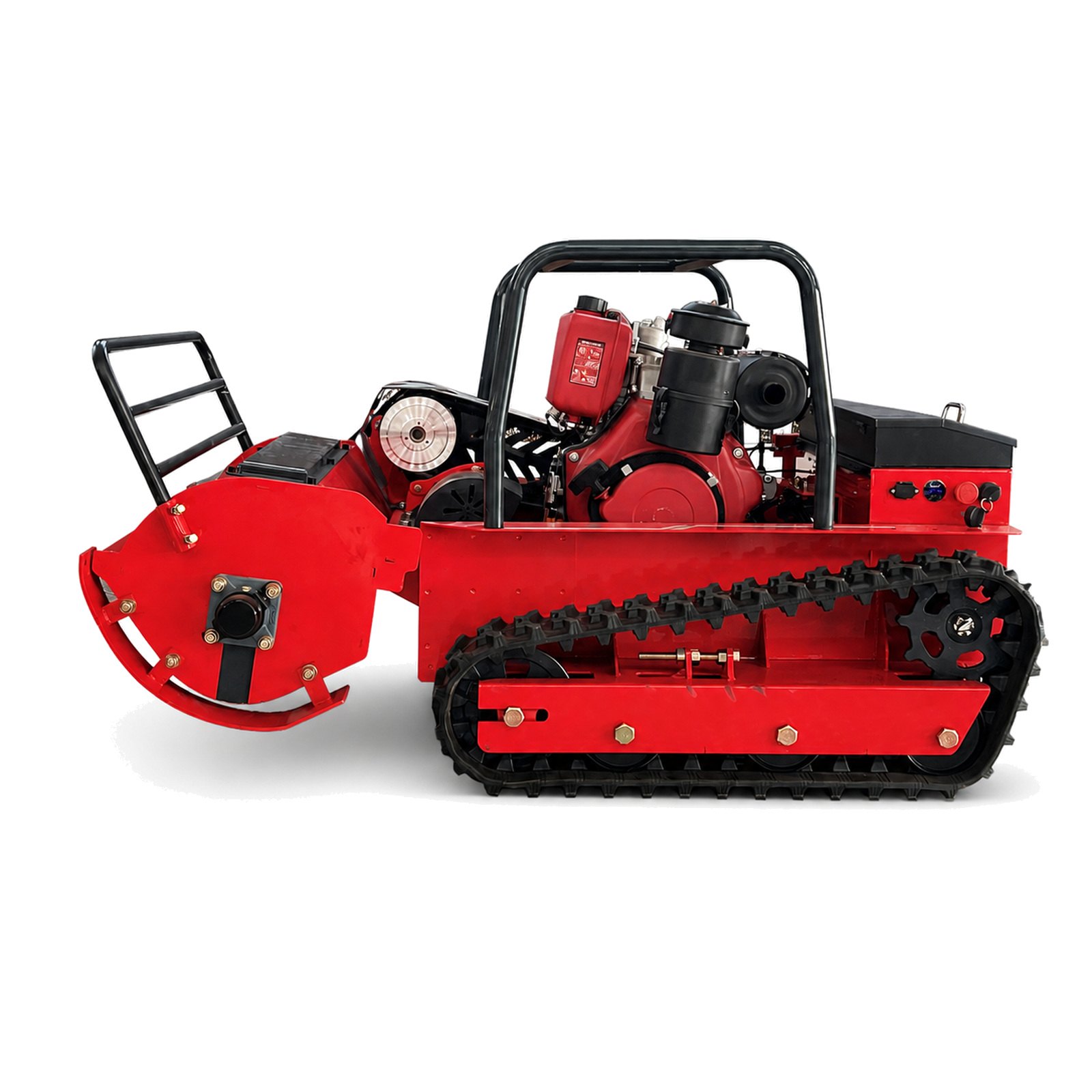 GST-800 diesel hybrid tracked flail mower left side view