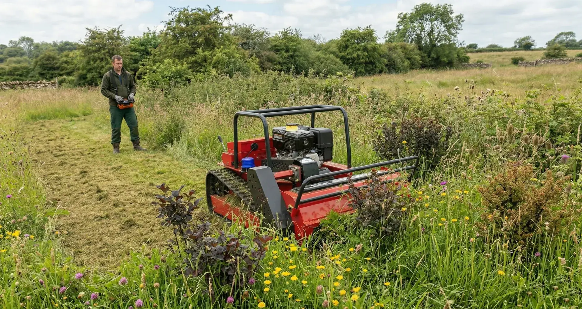 GREEN SHINE GST-1000 clearing rough grass and overgrown land
